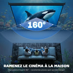 Écran de Projection 120" 4:3 HD 4K, Boîtier en Métal, Écran Hauteur Réglable Manuellement, 244x183cm, Noir