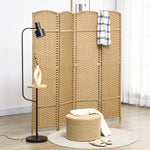 Paravent interieur en bois 4 panneaux 160 x 170 cm séparateur de pièce pliable pour salon, chambre à coucher, naturel