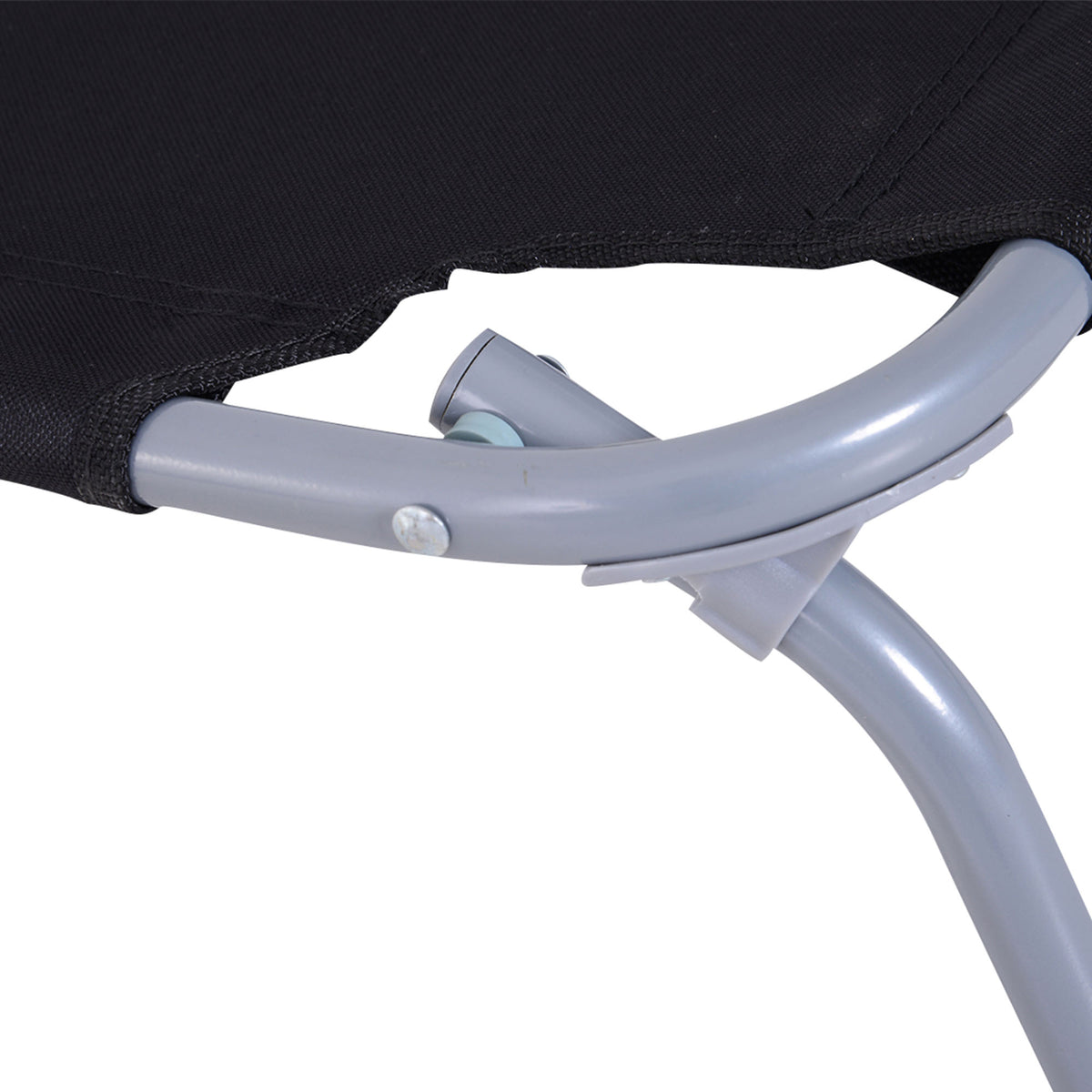 Bain de Soleil transat Pliable Dossier réglable Multipositions métal et Polyester Noir