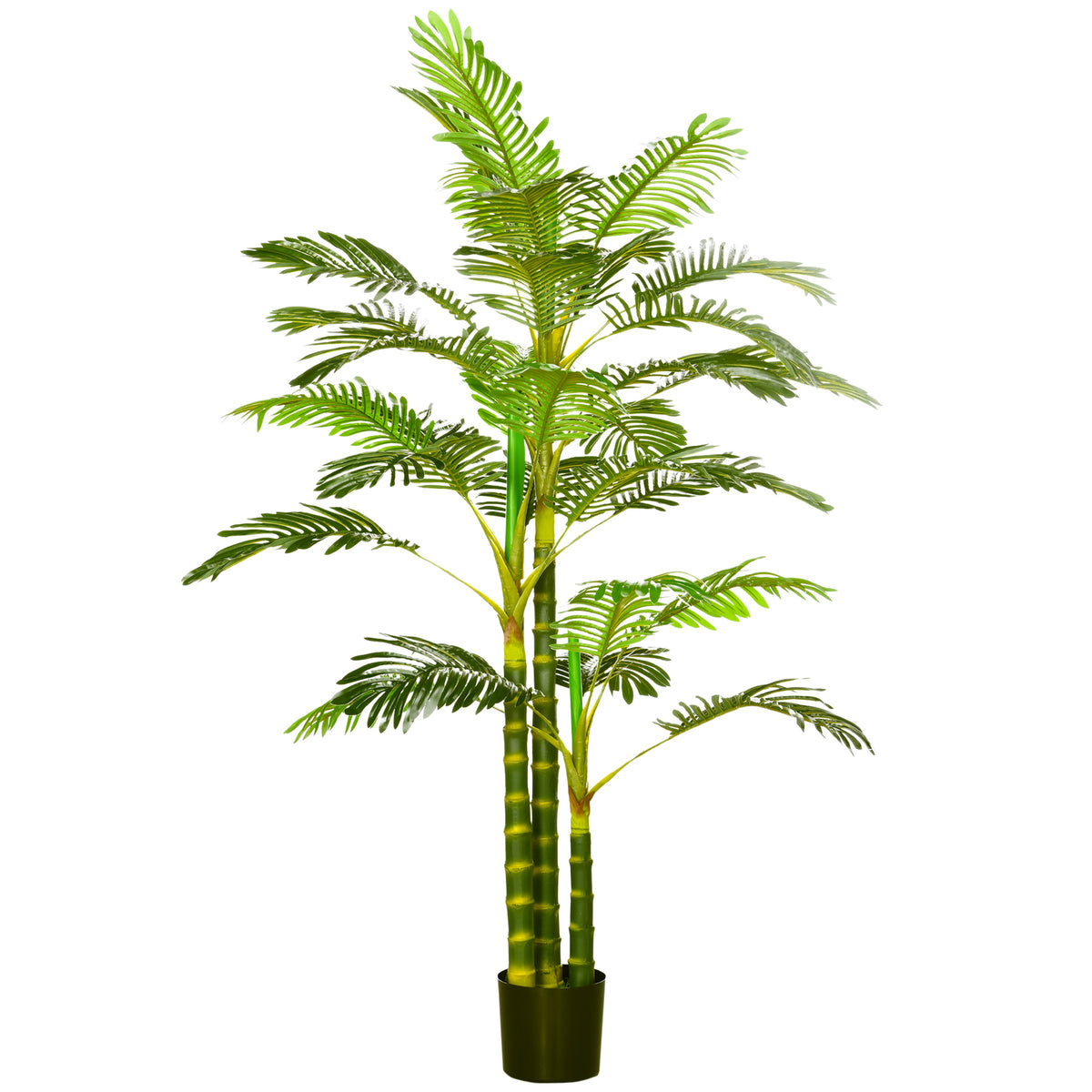 Palmier areca artificiel arbre artificiel hauteur 190 cm avec 30 grandes feuilles en plastique pot inclus