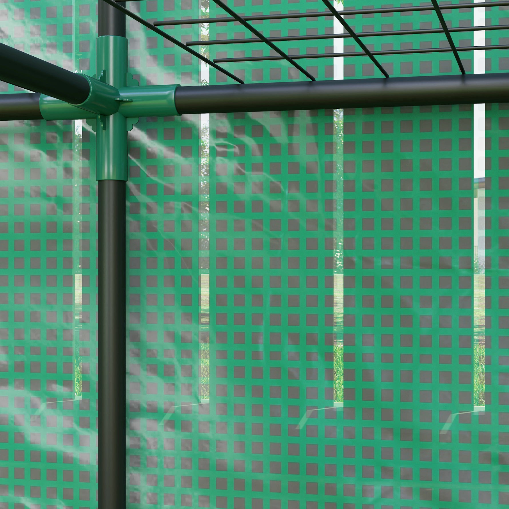 Serre de jardin avec étagères métalliques à 3 niveaux serre de balcon couverture PE toit incliné 144 x 48 x 152 cm vert