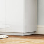 Buffet salle à manger buffet cuisine 4 portes à fermeture douce et étagères réglables 140l x 40P x 75H cm blanc laqué