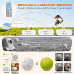 Lanceur de Balles Automatique avec 3 Balles en ETPU, 3 Réglages de Distance 6m/10m/14m, Intérieur et Extérieur, Bleu