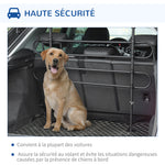 Griglia di separazione universale per cani, barriera di sicurezza estensibile per animali domestici, in acciaio nero