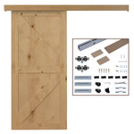 Kit Complet de Porte Coulissante en Bois, Quincaillerie Système Galandage pour Porte Épaisseur 35-45 mm, Charge Max. 75 kg, Rail, Roulettes, Vis, 200 x 3,05 cm, Brun