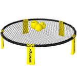 Set gioco di mini-pallavolo all'aperto con rete, 3 palloni e pompa, portatile con borsa per il trasporto gialla