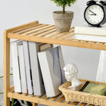 Étagère de rangement, étagère en bambou à 4 niveaux, bibliothèque pour salon, chambre et bureau,62 x 33 x 112 cm, bois naturel