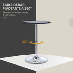 Table de Bar Table Bistro Mange-debout Chic Style Contemporain Hauteur réglable 67-93 cm Ø 63 cm Plateau