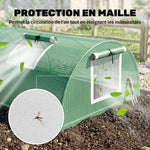 Mini Serre de Jardin mini serre tunnel à tomates 200 x 80 x 45 cm Acier PE Anti-UV 4 portes en filet enroulables vert