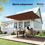 Replacement roof canopy for pergola, sun protection UV-resistant replacement fabric for 3 x 2 m pergola, coffee
