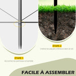 Lot de 5 clôtures de jardin décoratives en métal avec ornements 305 x 62 cm noir