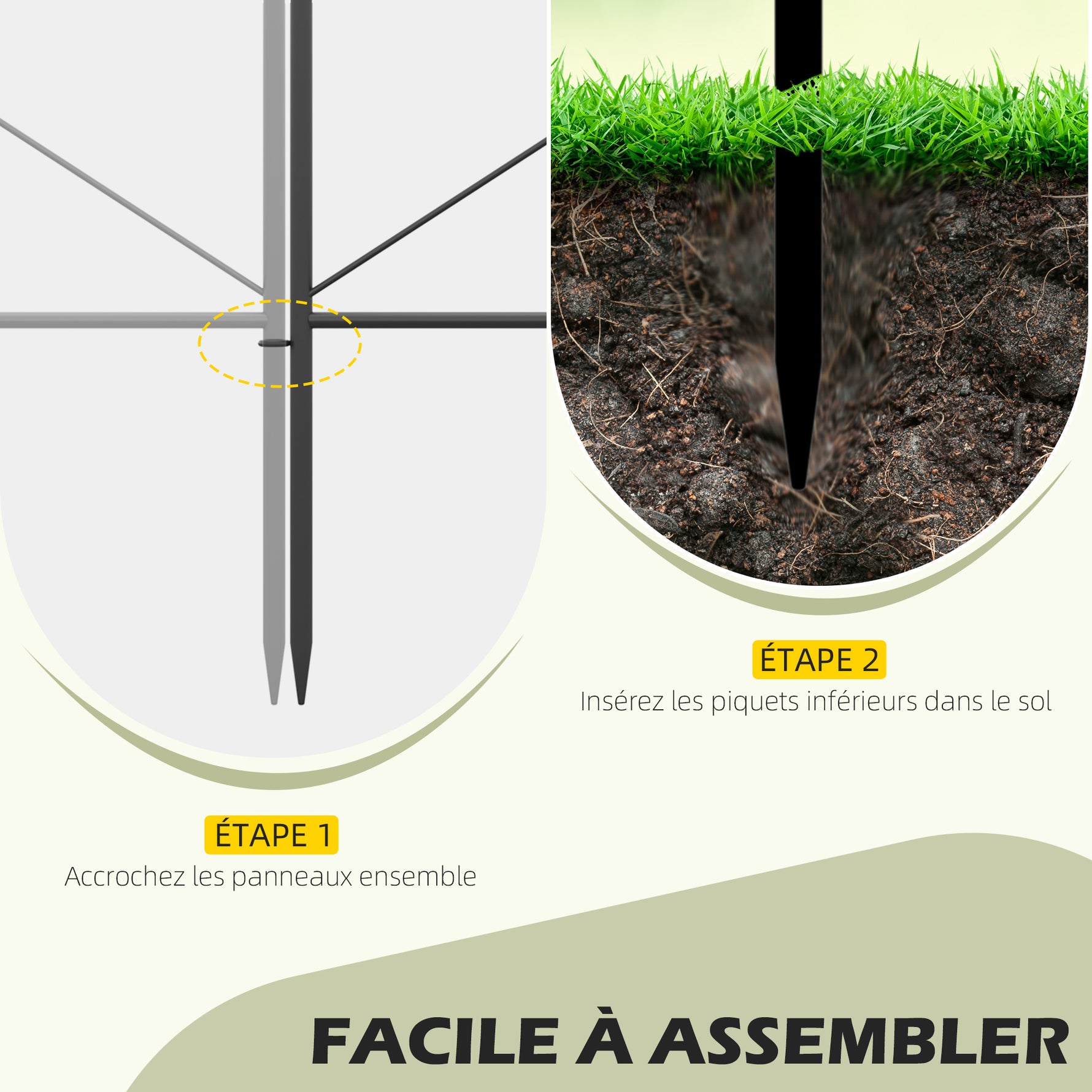 Lot de 5 clôtures de jardin décoratives en métal avec ornements 305 x 62 cm noir