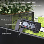 Jardinière surélevée pour le jardin avec treillis, acier galvanisée avec motif en losange, 90 x 40 x 120 cm, noir-5
