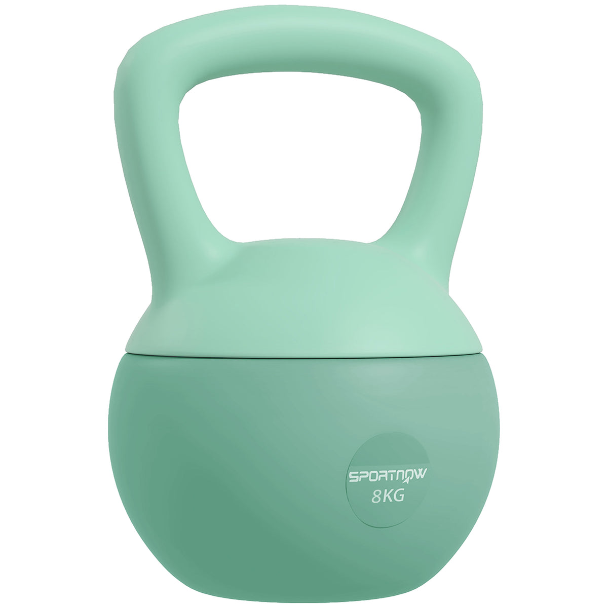 Kettlebell 8 kg, mit rutschfestem Griff, für Fitness, Krafttraining, Cardio, 19 x 19 x 28 cm, grün