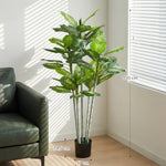 Plante artificielle calathea hauteur 150 cm pot ciment 53 feuilles - intérieur-2