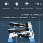 Stepper avec guidon stepper fitness appartement écran LCD résistance réglable exercise hanches jambes lombes pour maison acier blanc bleu noir