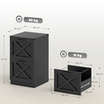 Cajonera de Oficina con 2 Cajones, Archivos Colgantes para Formatos Carta/A4, Estilo Rústico, 40x40x71cm, Negro
