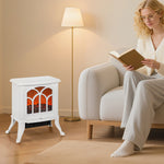 Cheminée électrique sur pied 750/1500 W, fausse cheminée décorative avec effet flamme LED, 37,3 x 23,1 x 44 cm, blanc-1