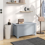 Storage chest with safety hinges wooden storage box toy chest flip-top lid grey
