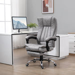 Fauteuil de bureau massant et chauffant, chaise de bureau, chaise ergonomique avec hauteur réglable, dossier inclinable, repose-pied et télécommande filaire, pivotant à 360°, gris