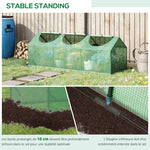 Serre de jardin mini serre 3 fenêtres enroulables couverture en PE haute densité 140 g/m² 180 x 60 x 60 cm vert foncé