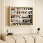 Vitrine pour collection vitrine murale 80 x 9,5 x 60 cm 4 étagères réglables en hauteur 2 portes coulissantes en verre