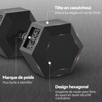 Juego de 2 mancuernas de 30 kg, mancuerna hexagonal para entrenamiento muscular y halterofilia, negro