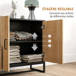 Buffet salon meuble de rangement avec 3 tiroirs et étagère réglable, pieds en acier, poignées en alliage d'aluminium