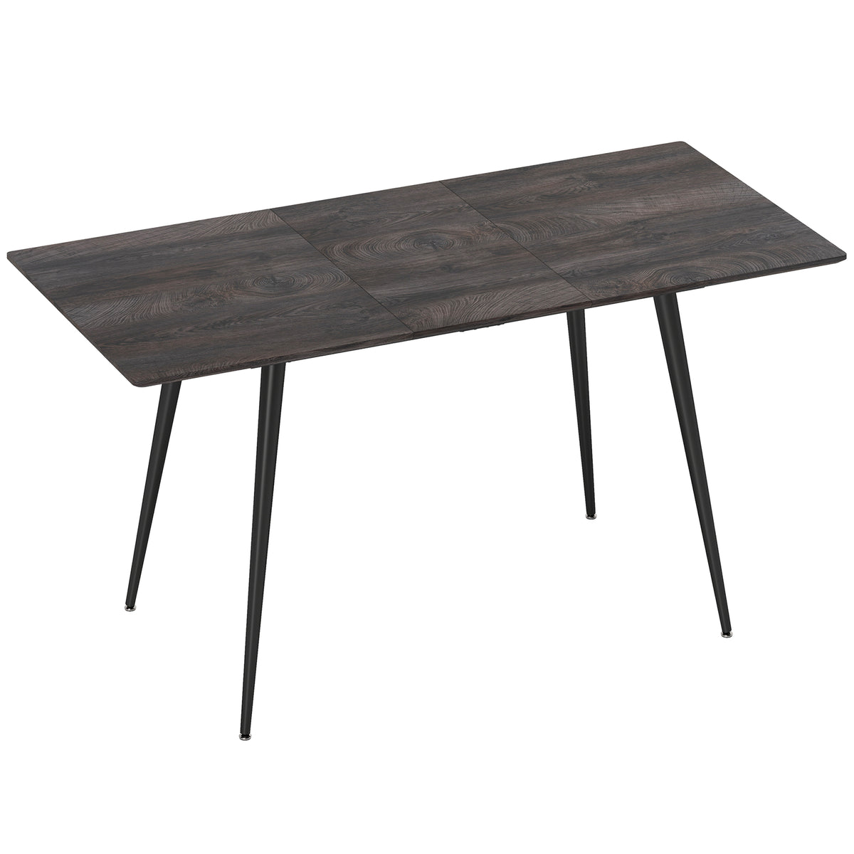 Table à manger pliante table extensible 120-160 cm jusqu'à 6 à 8 personnes avec pieds en acier, gris