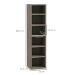 Lot de 2 étagères colonnes armoire de rangement CD-DVD 12 compartiments 21 x 22,5 x 88,5 cm capacité 204 CD gris foncé