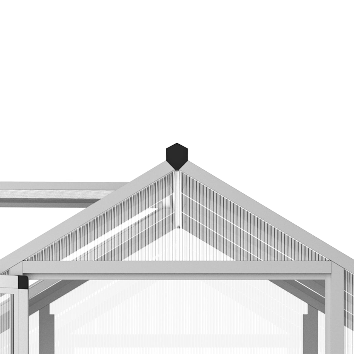 Serre de jardin en aluminium polycarbonate, serre avec fenêtres supérieures réglables, porte battante, abri extérieur résistant aux intempéries pour plante fleur, 303x183x195 cm, transparent