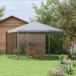 Buitenren voor kippen 10 m², gaasren 400 x 346 x 263 cm - overdekte ruimte - 10-15 kippen