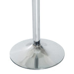 Ronde eettafel voor 2 personen, moderne keukentafel met blad van gehard glas en stalen onderstel, zilverkleurig