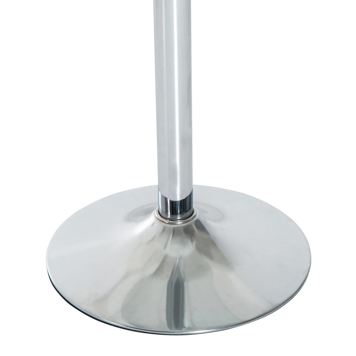 Ronde eettafel voor 2 personen, moderne keukentafel met blad van gehard glas en stalen onderstel, zilverkleurig