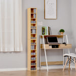 Lot de 2 étagères colonnes Armoire de Rangement CD-DVD 6 + 6 Compartiments dim. 21L x 19l x 88H cm capacité Max. 160 CD Naturel