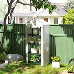 Serre de jardin balcon étagère serre 4 niveaux 69 x 50 x 165 cm acier époxy bâche amovible PE haute densité blanc