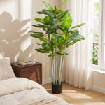 Plante artificielle calathea hauteur 150 cm pot ciment 53 feuilles - intérieur-7