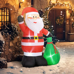 Père de Noël gonflable de 180 cm avec lumières LED, matériel fixation et souffleur, intérieur et extérieur