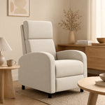 Fauteuil Relax Inclinable jusqu'à 160° Manuellement avec Repose-Pieds Intégré, Charge Max. 120kg, Grand Confort, Crème