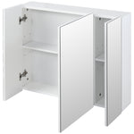Armoire murale de salle de bain avec 3 portes miroir et étagères réglables en MDF Blanc dim. 70L x 15l x 60H cm