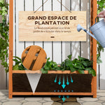 Jardinière rectangulaire sur pied avec treillis et arche - 83 x 36 x 152 cm - fond à lattes - bois sapin pré-huilé