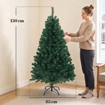 Sapin de Noël Artificiel 150 cm, Arbre de Noël avec 420 Pointes de Branches Articulées, Support Pliable en Acier, Vert