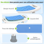 Siège de Douche réglable en Hauteur Tabouret de Douche Ergonomique Pieds antidérapants Charge Max. 135 Kg alu HDPE Blanc Bleu