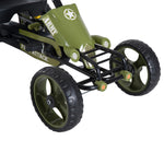 Vélo et véhicule pour Enfants Kart à pédales siège réglable Frein Manuel Roues AR EVA Acier Vert Noir