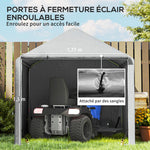 Abri de jardin 2 x 2 x 2 m abri vélo extérieur avec cadre en acier galvanisé, imperméable et résistant aux UV - gris