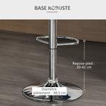 Lot de 2 Tabourets de Bar Design Contemporain Hauteur d'assise réglable 59-81 cm pivotant 360° Lin Gris