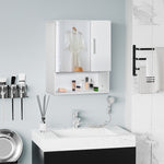 Armoire murale miroir de salle de bain avec portes et étagère réglable - dim. 54L x 15,2l x 55,3H cm blanc