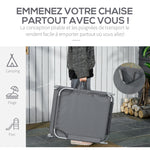 Bain de Soleil transat Pliable Dossier réglable Multipositions métal et Polyester Gris