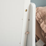Miroir à Pied Ovale Style Shabby Chic Inclinaison réglable dim. 48L x 46l x 147H cm MDF Blanc