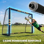 Futbol-atea babes-aparrarekin, lurreko 6 piketarekin eta PE sarearekin, 240x85x160cm, horia